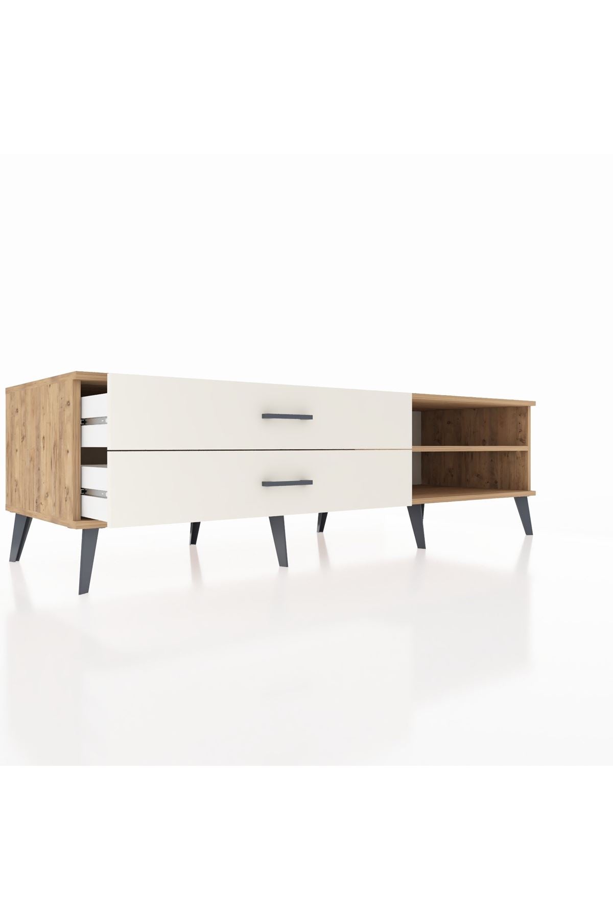 Kronos TV Ünitesi Tek Raflı 2 Çekmeceli  176x59x51 Çam-Çam/Aytaşı