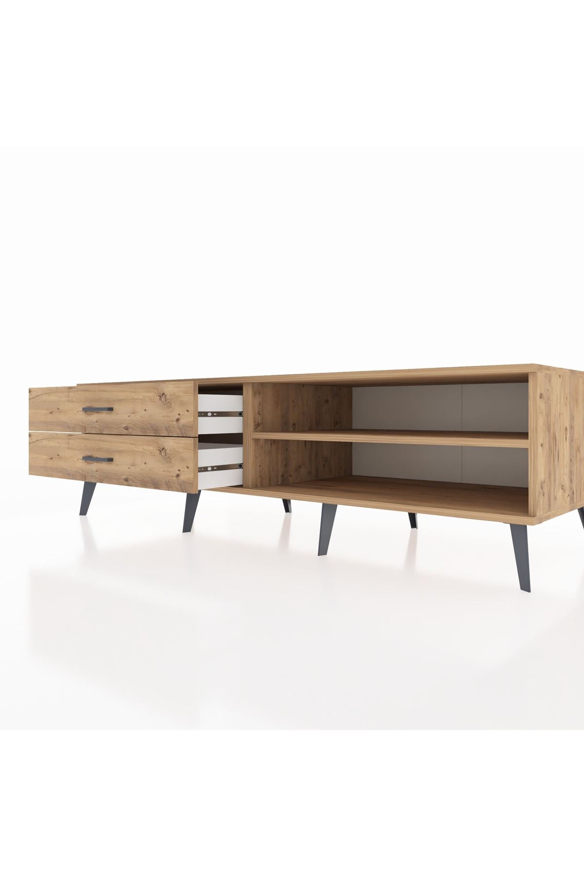 Kronos TV Ünitesi Tek Raflı 2 Çekmeceli  176x59x51 Çam-Çam/Çam