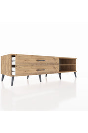 Kronos TV Ünitesi Tek Raflı 2 Çekmeceli  176x59x51 Çam-Çam/Çam