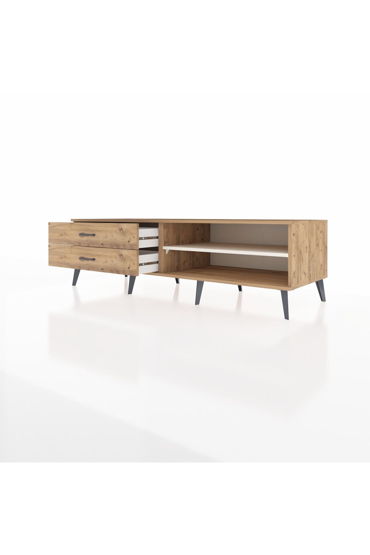 Kronos TV Ünitesi Tek Raflı 2 Çekmeceli  176x59x51 Çam-Aytaşı/Çam