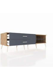 Kronos TV Ünitesi Tek Raflı 2 Çekmeceli  176x59x51 Çam-Antrasit/Antrasit