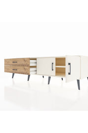 Kronos TV Ünitesi Tek Raflı 2 Çekmeceli 2 Kapaklı 176x59x51 Aytaşı-Aytaşı/Çam