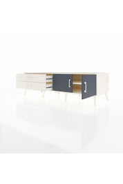 Kronos TV Ünitesi Tek Raflı 2 Çekmeceli 2 Kapaklı 176x59x51 Aytaşı-Antrasit/Aytaşı