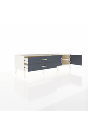 Kronos TV Ünitesi Tek Raflı 2 Çekmeceli 2 Kapaklı 176x59x51 Aytaşı-Antrasit/Antrasit