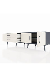 Kronos TV Ünitesi Tek Raflı 2 Çekmeceli 2 Kapaklı 176x59x51 Antrasit-Aytaşı/Aytaşı