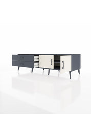 Kronos TV Ünitesi Tek Raflı 2 Çekmeceli 2 Kapaklı 176x59x51 Antrasit-Aytaşı/Antrasit