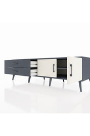 Kronos TV Ünitesi Tek Raflı 2 Çekmeceli 2 Kapaklı 176x59x51 Antrasit-Aytaşı/Antrasit