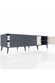 Kronos TV Ünitesi Tek Raflı 2 Çekmeceli 2 Kapaklı 176x59x51 Antrasit-Aytaşı/Antrasit