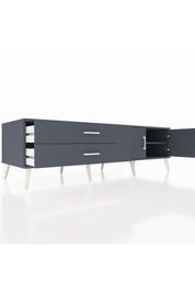 Kronos TV Ünitesi Tek Raflı 2 Çekmeceli 2 Kapaklı 176x59x51 Antrasit-Antrasit/Antrasit