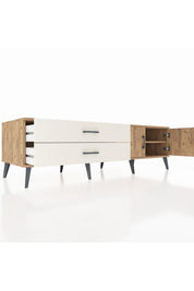 Kronos TV Ünitesi Tek Raflı 2 Çekmeceli 2 Kapaklı 176x59x51 Çam-Çam/Aytaşı