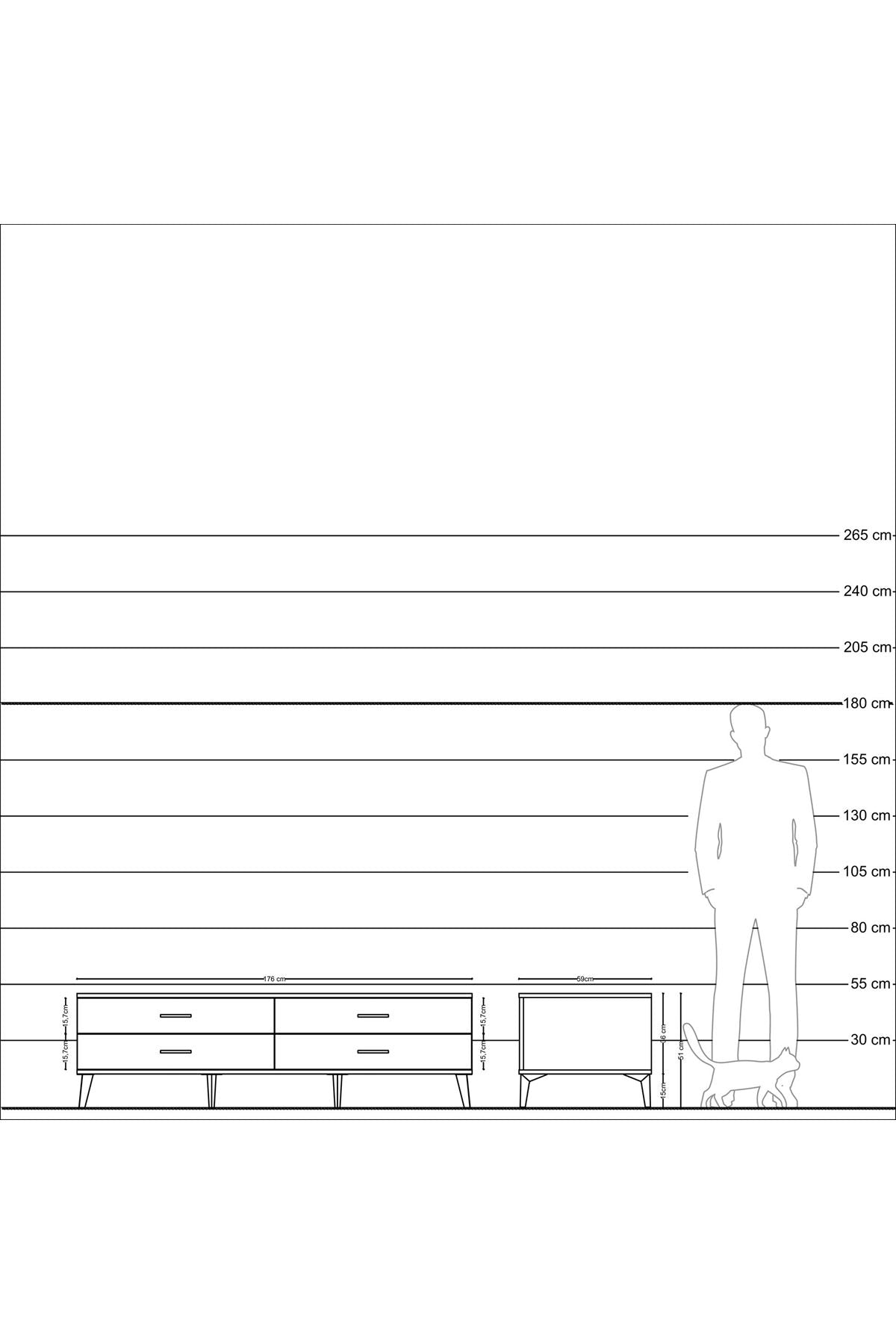 Kronos TV Ünitesi 4 Çekmeceli  176x59x51 Aytaşı-Aytaşı/Aytaşı