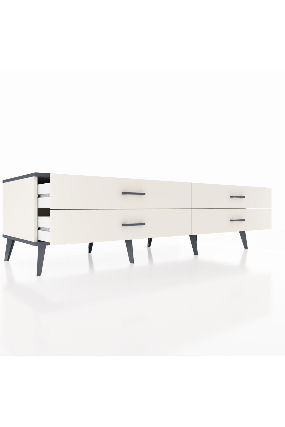 Kronos TV Ünitesi 4 Çekmeceli  176x59x51 Aytaşı-Antrasit/Aytaşı