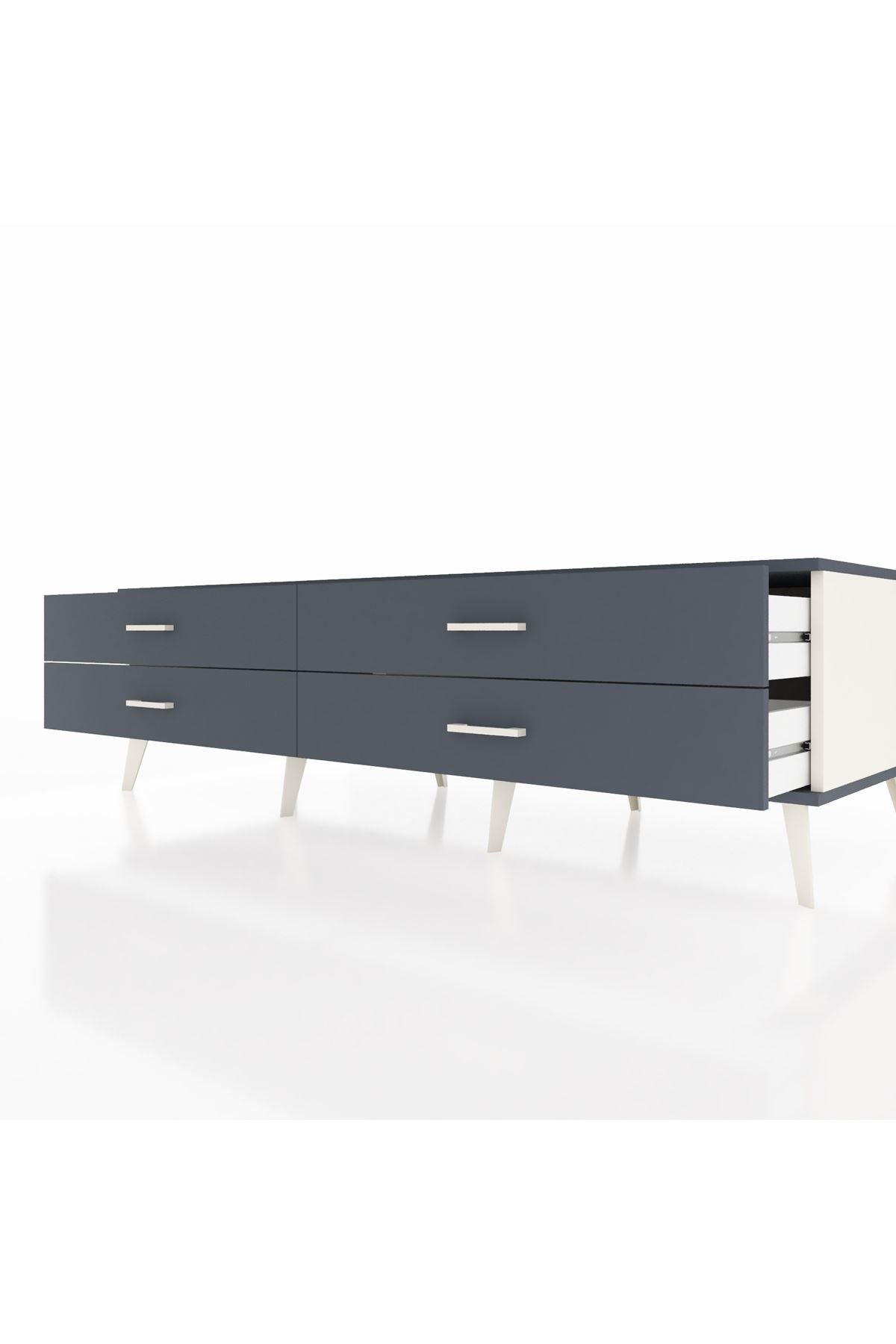 Kronos TV Ünitesi 4 Çekmeceli  176x59x51 Aytaşı-Antrasit/Antrasit