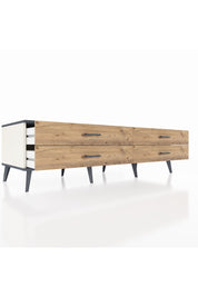 Kronos TV Ünitesi 4 Çekmeceli  176x59x51 Aytaşı-Antrasit/Çam