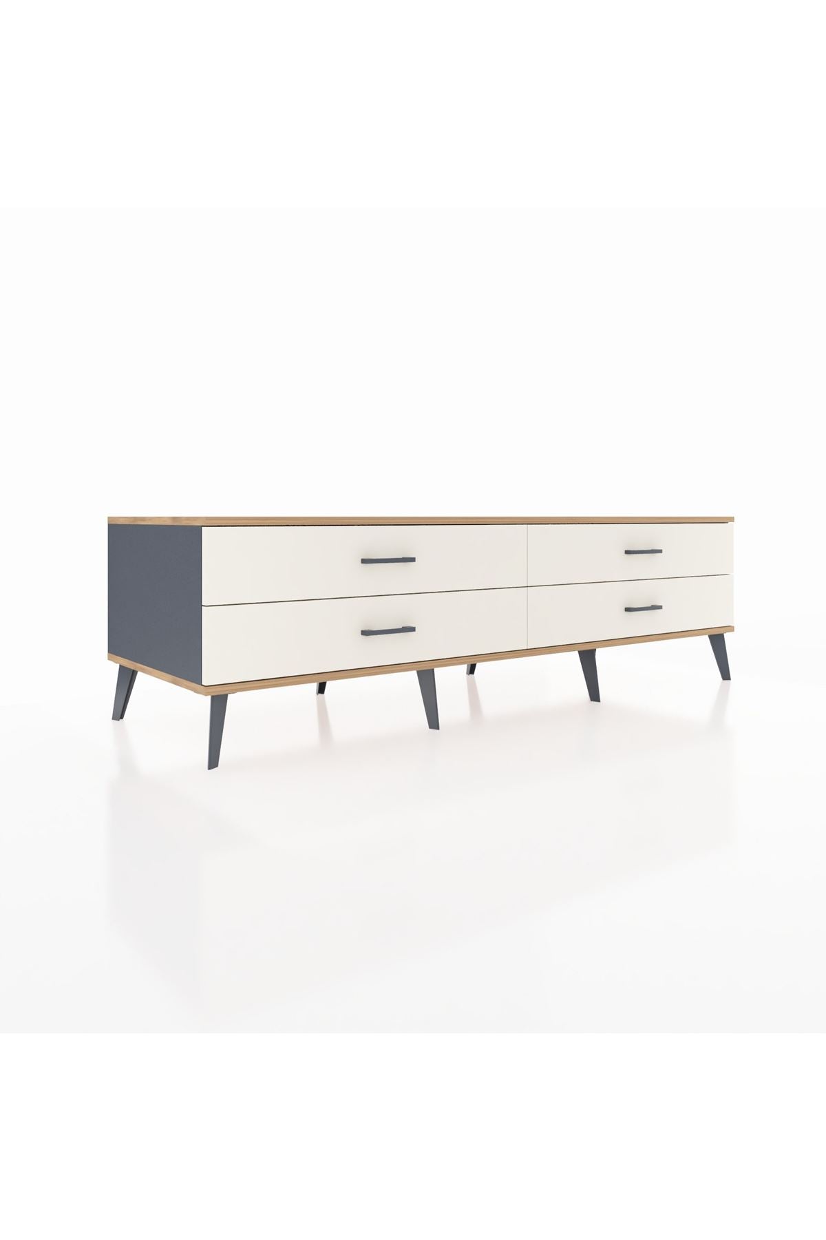 Kronos TV Ünitesi 4 Çekmeceli  176x59x51 Antrasit-Çam/Aytaşı