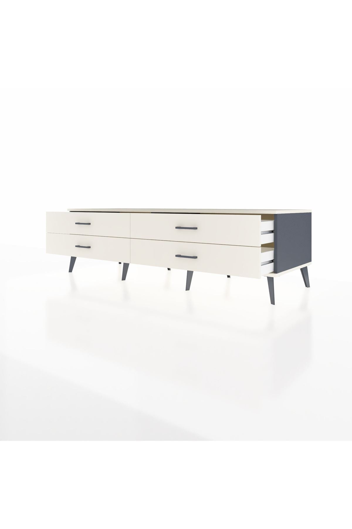 Kronos TV Ünitesi 4 Çekmeceli  176x59x51 Antrasit-Aytaşı/Aytaşı