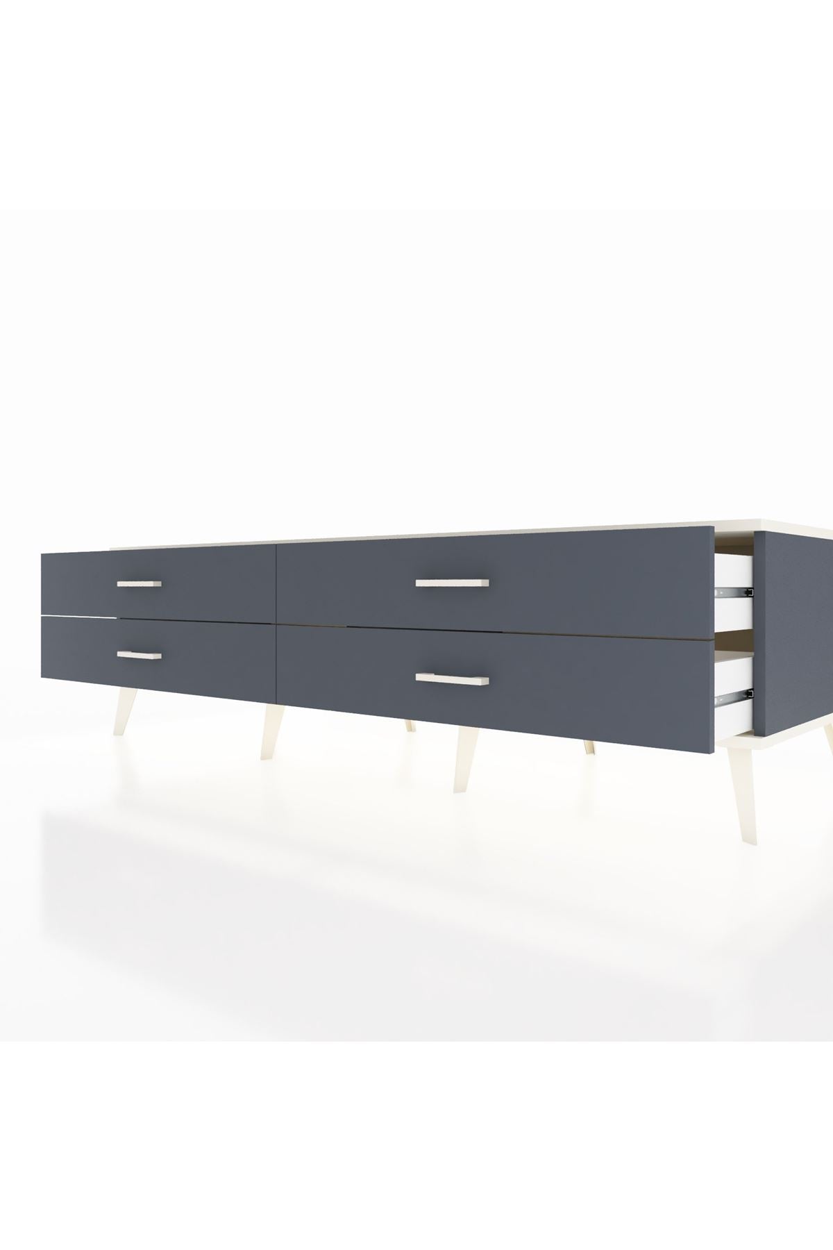 Kronos TV Ünitesi 4 Çekmeceli  176x59x51 Antrasit-Aytaşı/Antrasit