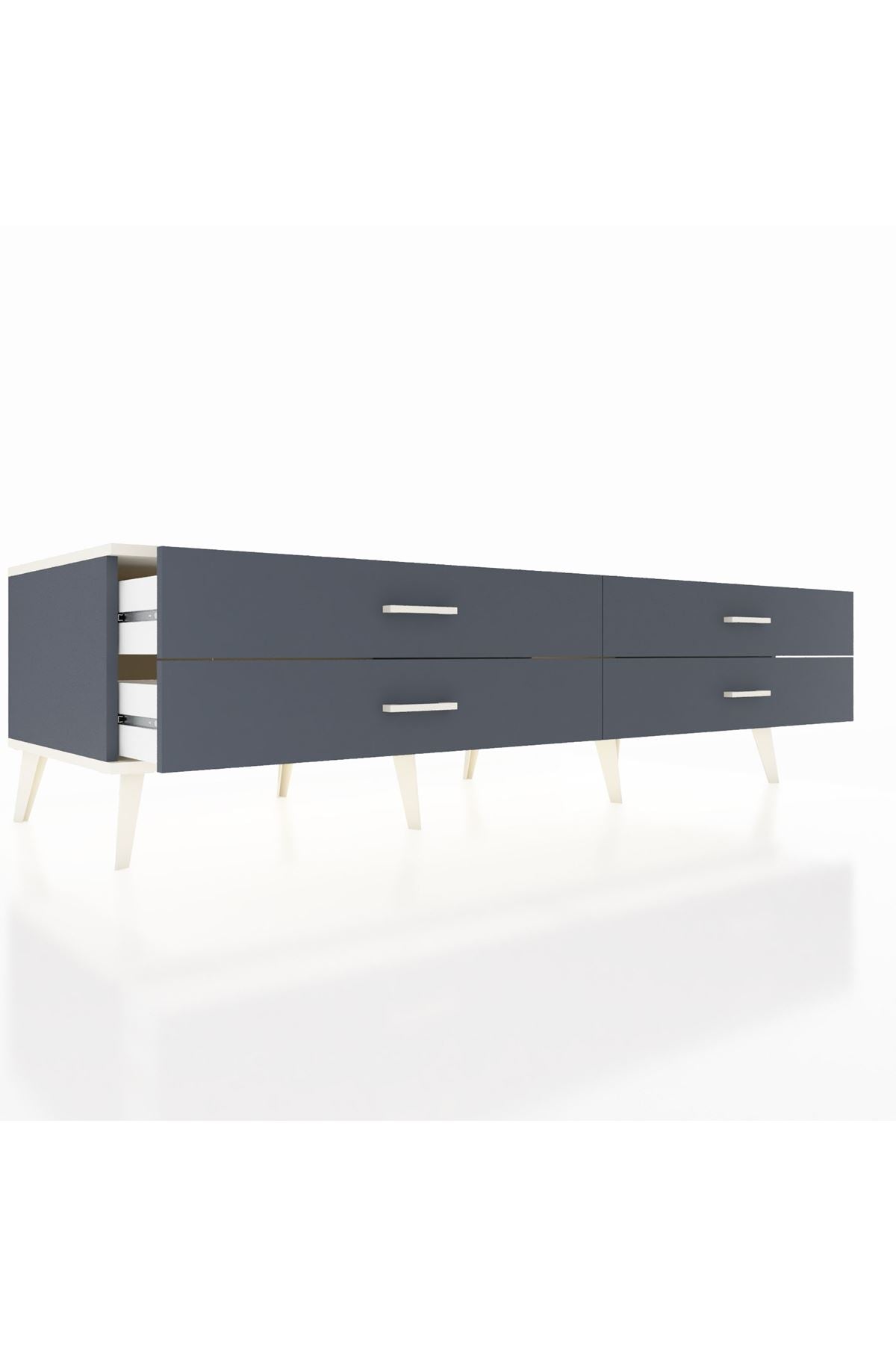 Kronos TV Ünitesi 4 Çekmeceli  176x59x51 Antrasit-Aytaşı/Antrasit