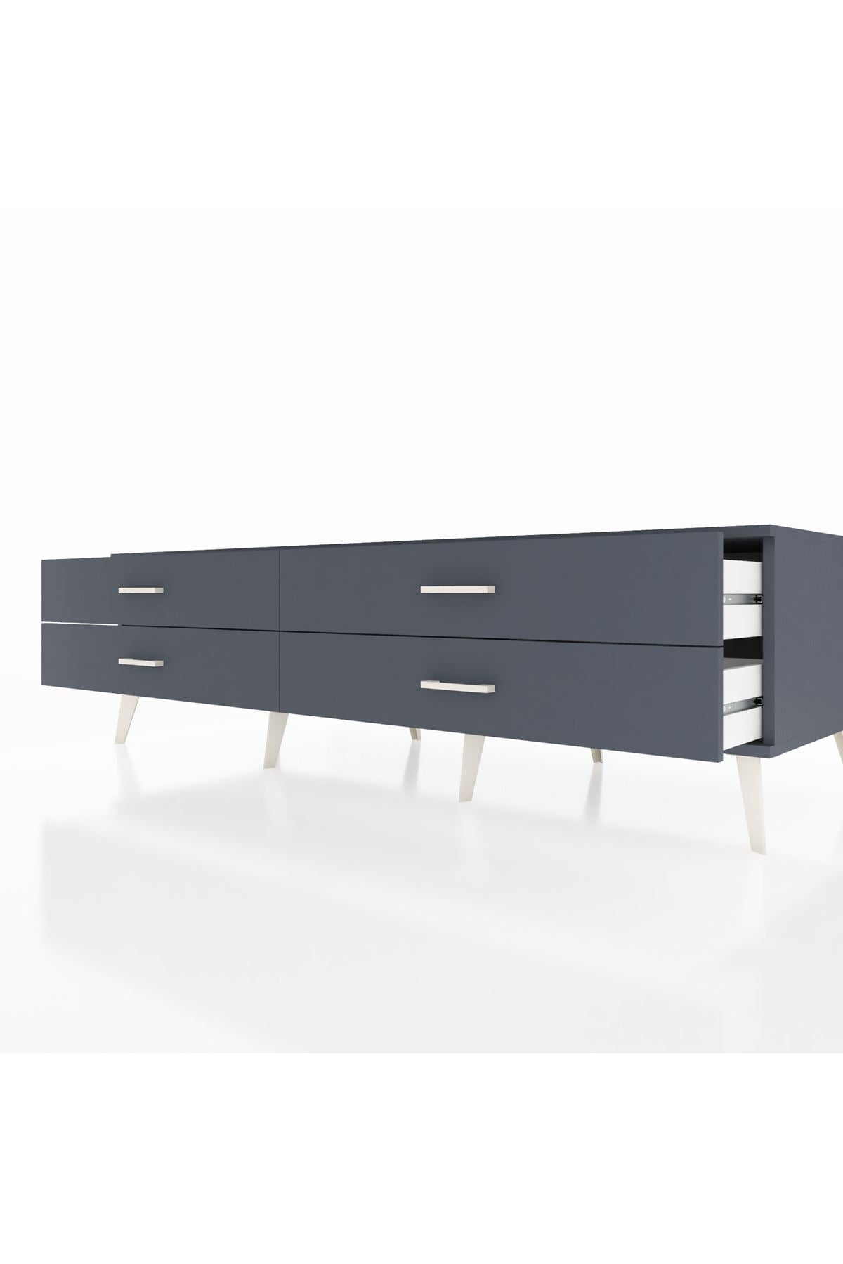 Kronos TV Ünitesi 4 Çekmeceli  176x59x51 Antrasit-Antrasit/Antrasit