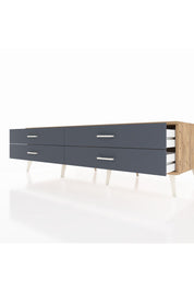 Kronos TV Ünitesi 4 Çekmeceli  176x59x51 Çam-Çam/Antrasit