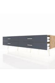 Kronos TV Ünitesi 4 Çekmeceli  176x59x51 Çam-Aytaşı/Antrasit