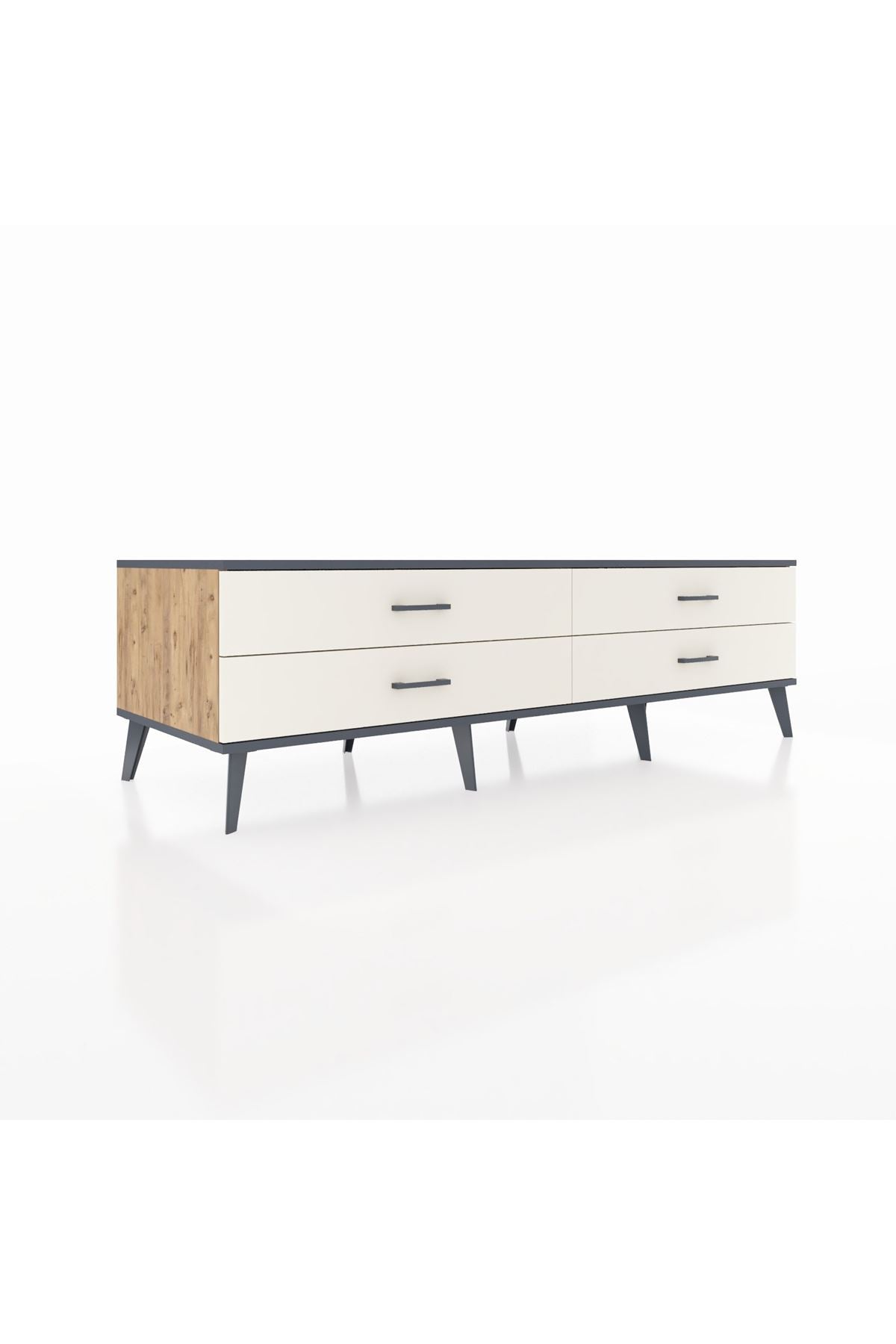 Kronos TV Ünitesi 4 Çekmeceli  176x59x51 Çam-Antrasit/Aytaşı