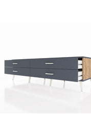 Kronos TV Ünitesi 4 Çekmeceli  176x59x51 Çam-Antrasit/Antrasit