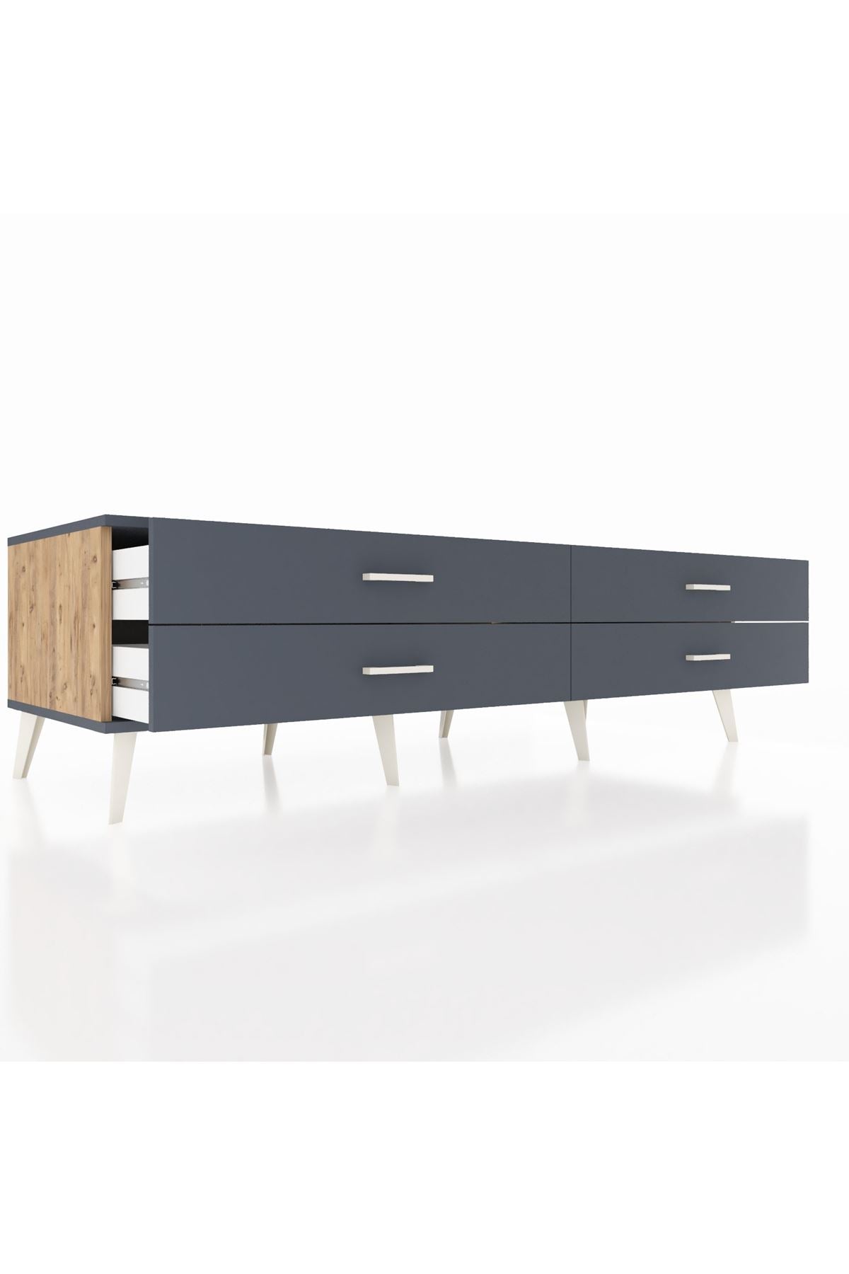 Kronos TV Ünitesi 4 Çekmeceli  176x59x51 Çam-Antrasit/Antrasit