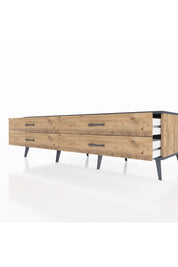 Kronos TV Ünitesi 4 Çekmeceli  176x59x51 Çam-Antrasit/Çam