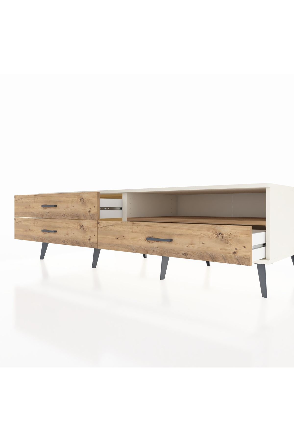 Kronos TV Ünitesi Tek Raflı 3 Çekmeceli  176x59x51 Aytaşı-Çam/Çam