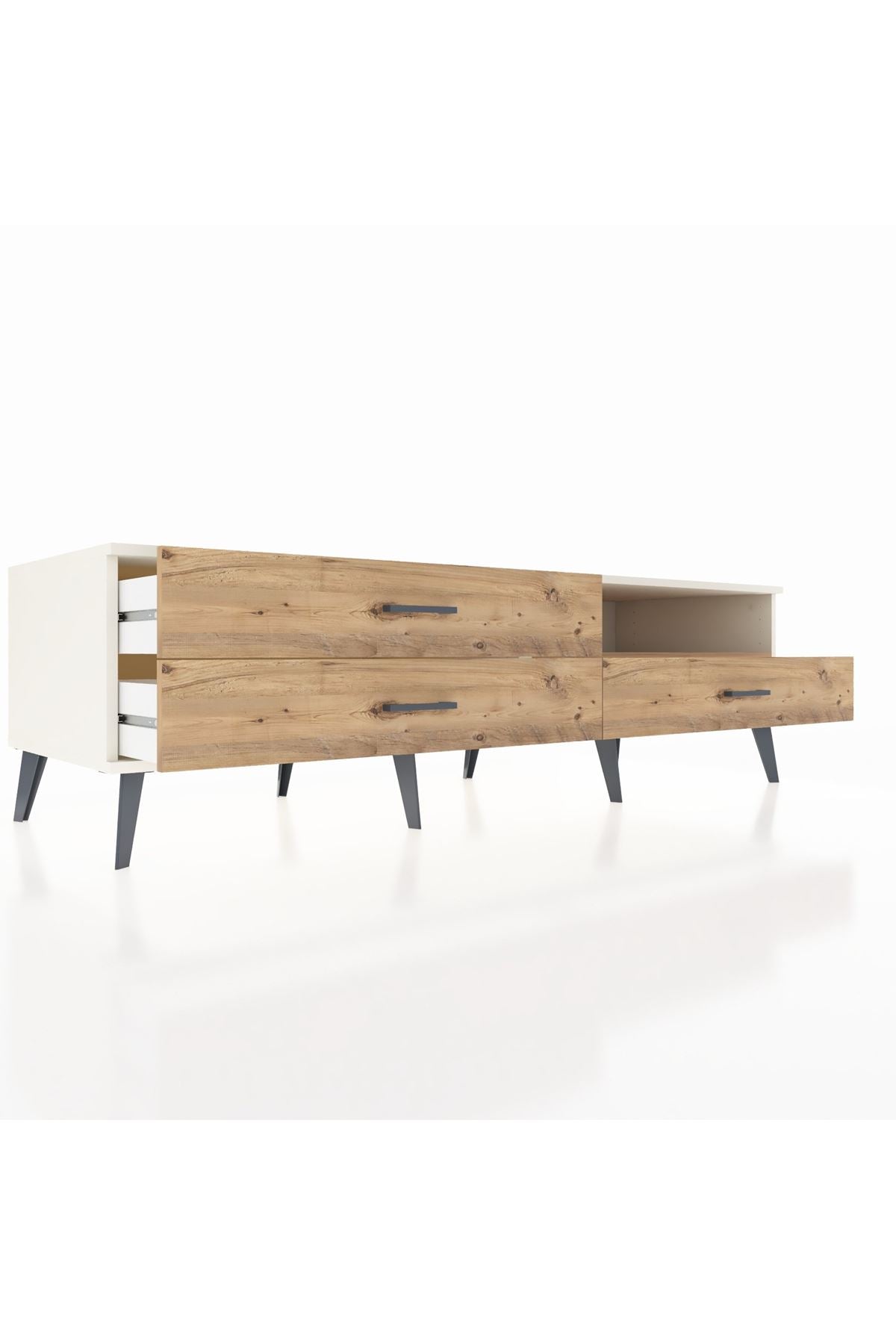 Kronos TV Ünitesi Tek Raflı 3 Çekmeceli  176x59x51 Aytaşı-Çam/Çam