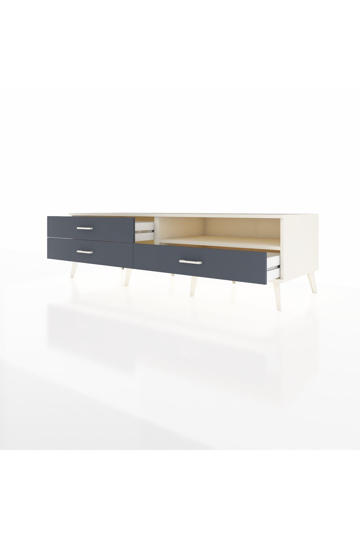 Kronos TV Ünitesi Tek Raflı 3 Çekmeceli  176x59x51 Aytaşı-Aytaşı/Antrasit