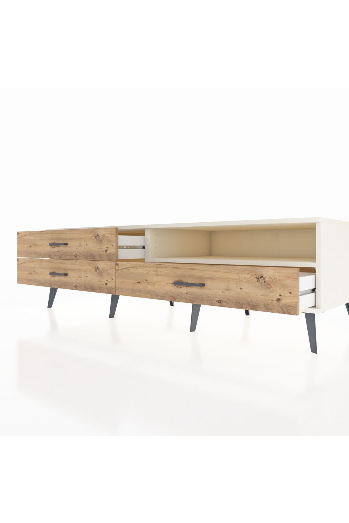 Kronos TV Ünitesi Tek Raflı 3 Çekmeceli  176x59x51 Aytaşı-Aytaşı/Çam