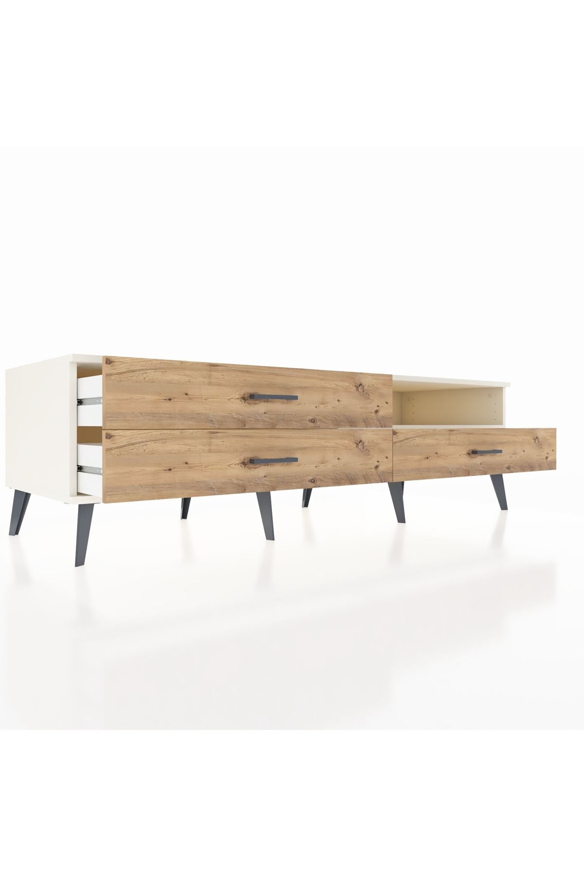 Kronos TV Ünitesi Tek Raflı 3 Çekmeceli  176x59x51 Aytaşı-Aytaşı/Çam