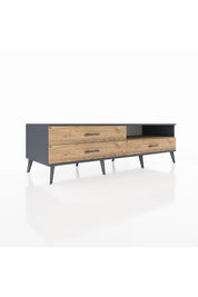 Kronos TV Ünitesi Tek Raflı 3 Çekmeceli  176x59x51 Antrasit-Çam/Çam