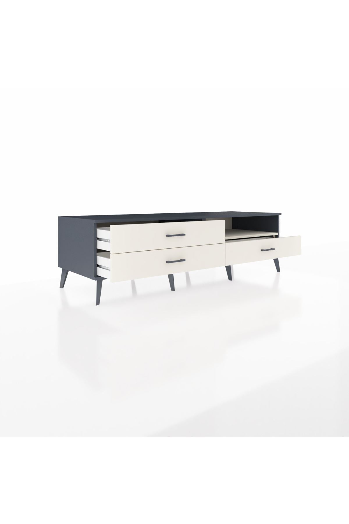 Kronos TV Ünitesi Tek Raflı 3 Çekmeceli  176x59x51 Antrasit-Aytaşı/Aytaşı