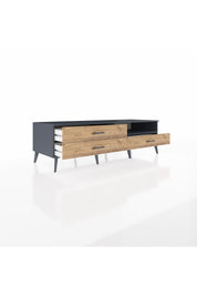 Kronos TV Ünitesi Tek Raflı 3 Çekmeceli  176x59x51 Antrasit-Antrasit/Çam