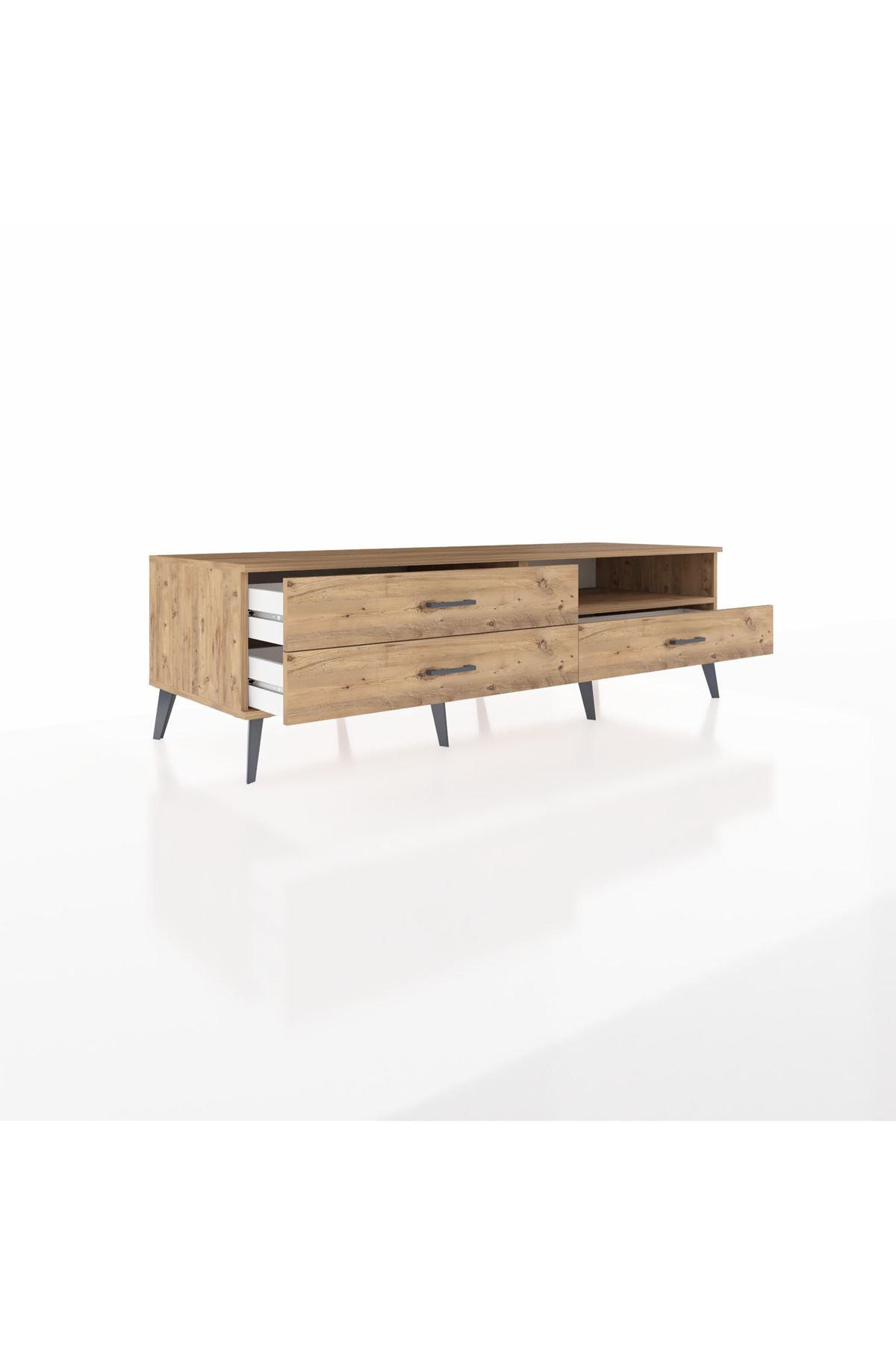 Kronos TV Ünitesi Tek Raflı 3 Çekmeceli  176x59x51 Çam-Çam/Çam