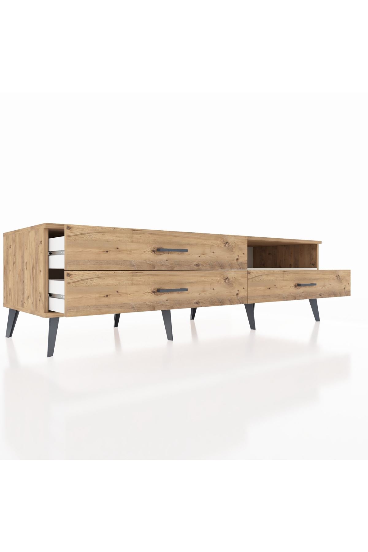 Kronos TV Ünitesi Tek Raflı 3 Çekmeceli  176x59x51 Çam-Aytaşı/Çam