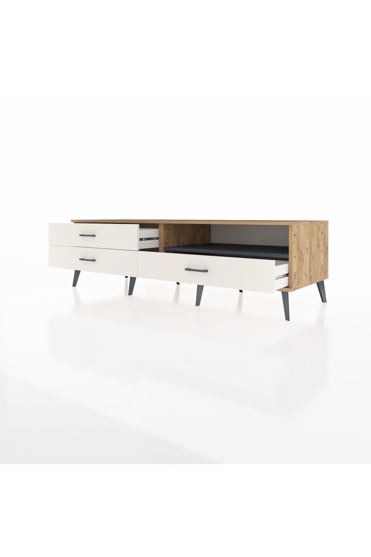 Kronos TV Ünitesi Tek Raflı 3 Çekmeceli  176x59x51 Çam-Antrasit/Aytaşı