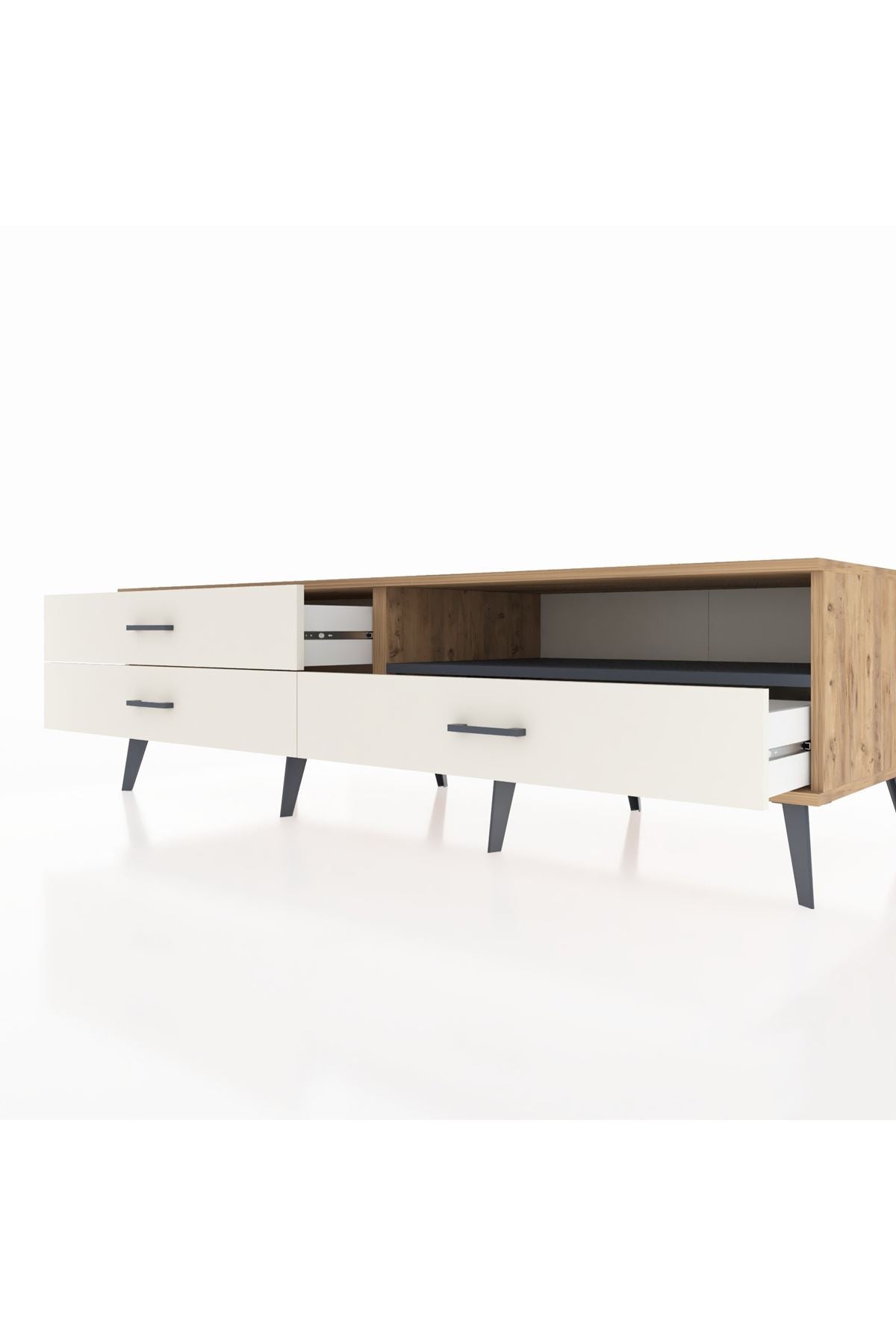 Kronos TV Ünitesi Tek Raflı 3 Çekmeceli  176x59x51 Çam-Antrasit/Aytaşı