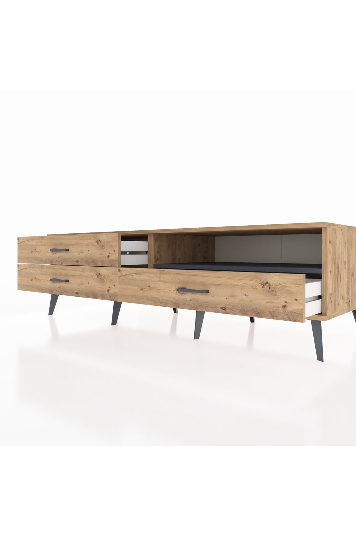 Kronos TV Ünitesi Tek Raflı 3 Çekmeceli  176x59x51 Çam-Antrasit/Çam