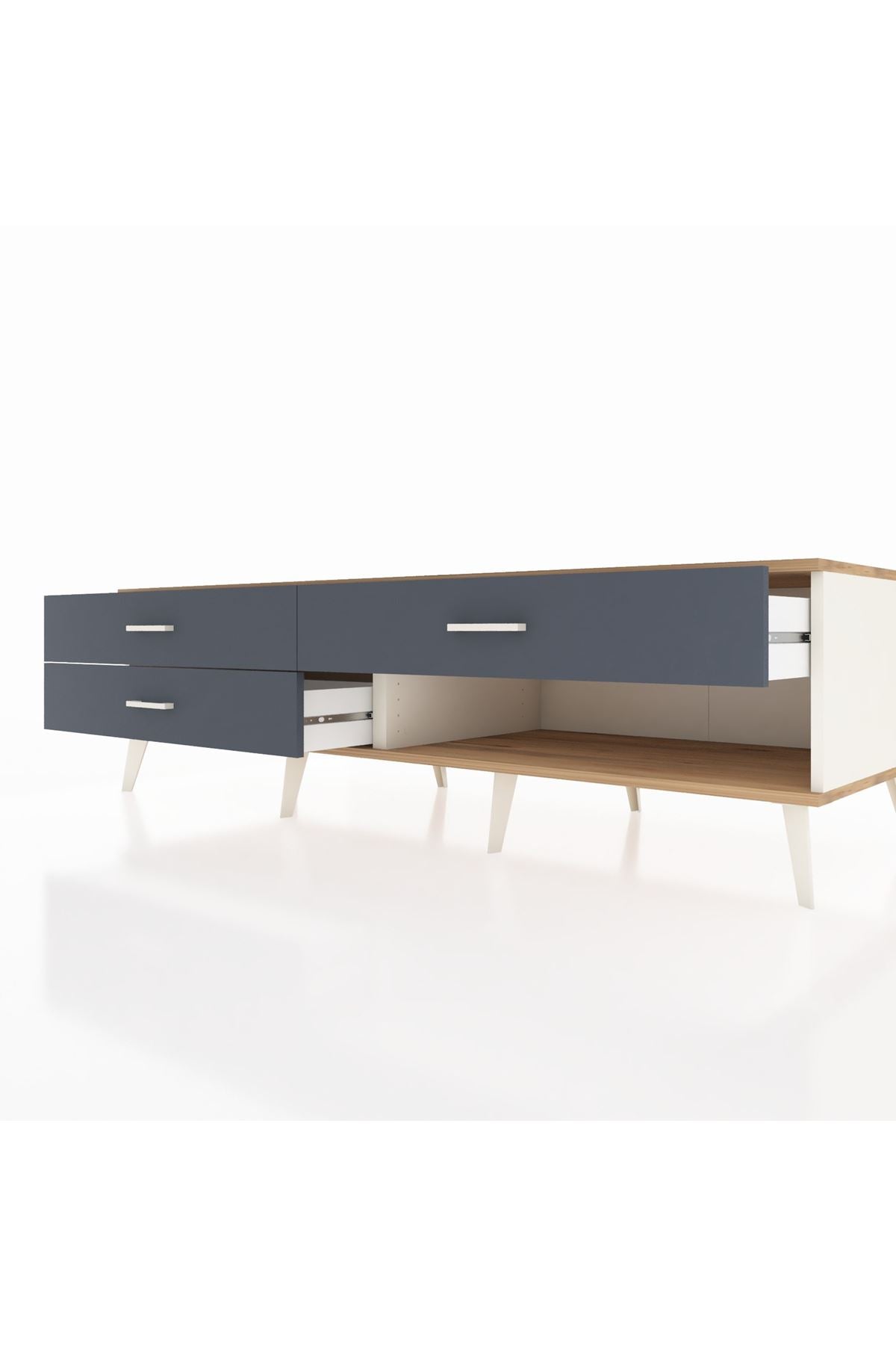 Kronos TV Ünitesi 3 Çekmeceli  176x59x51 Aytaşı-Çam/Antrasit