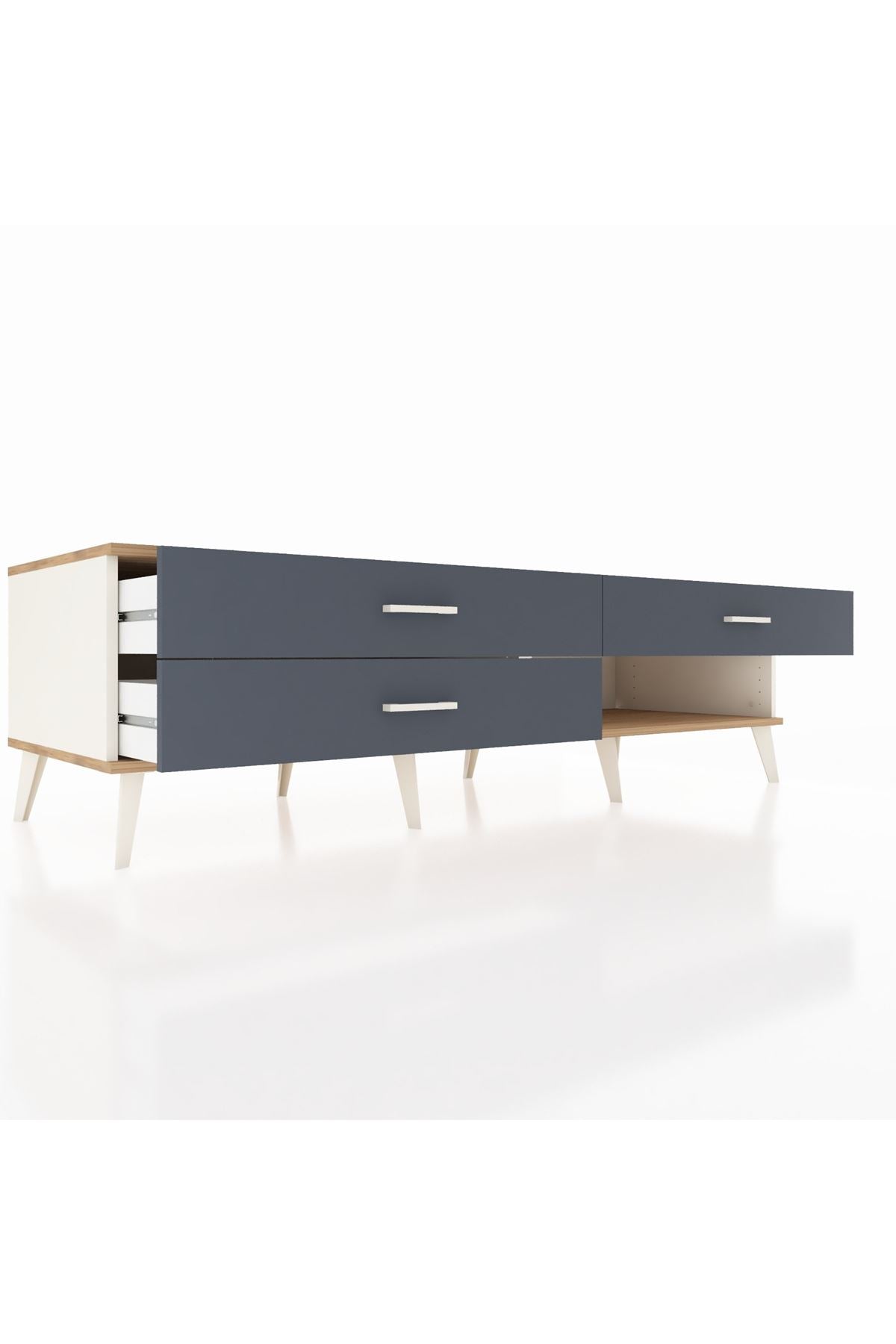 Kronos TV Ünitesi 3 Çekmeceli  176x59x51 Aytaşı-Çam/Antrasit