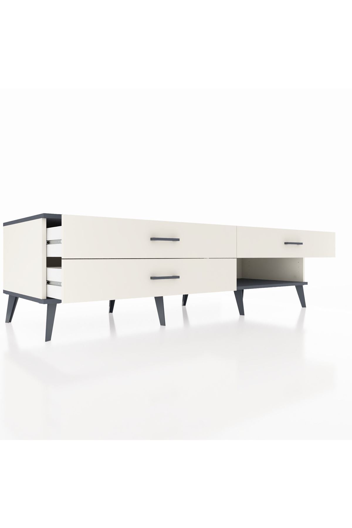 Kronos TV Ünitesi 3 Çekmeceli  176x59x51 Aytaşı-Antrasit/Aytaşı