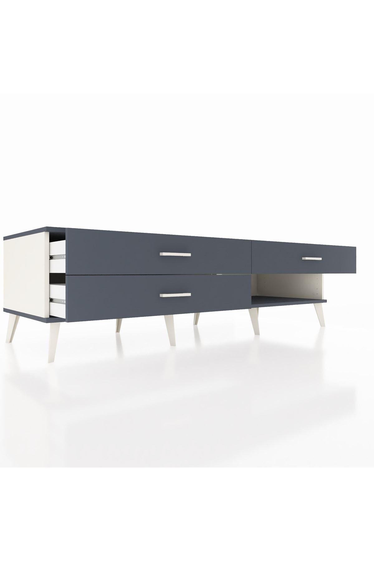 Kronos TV Ünitesi 3 Çekmeceli  176x59x51 Aytaşı-Antrasit/Antrasit