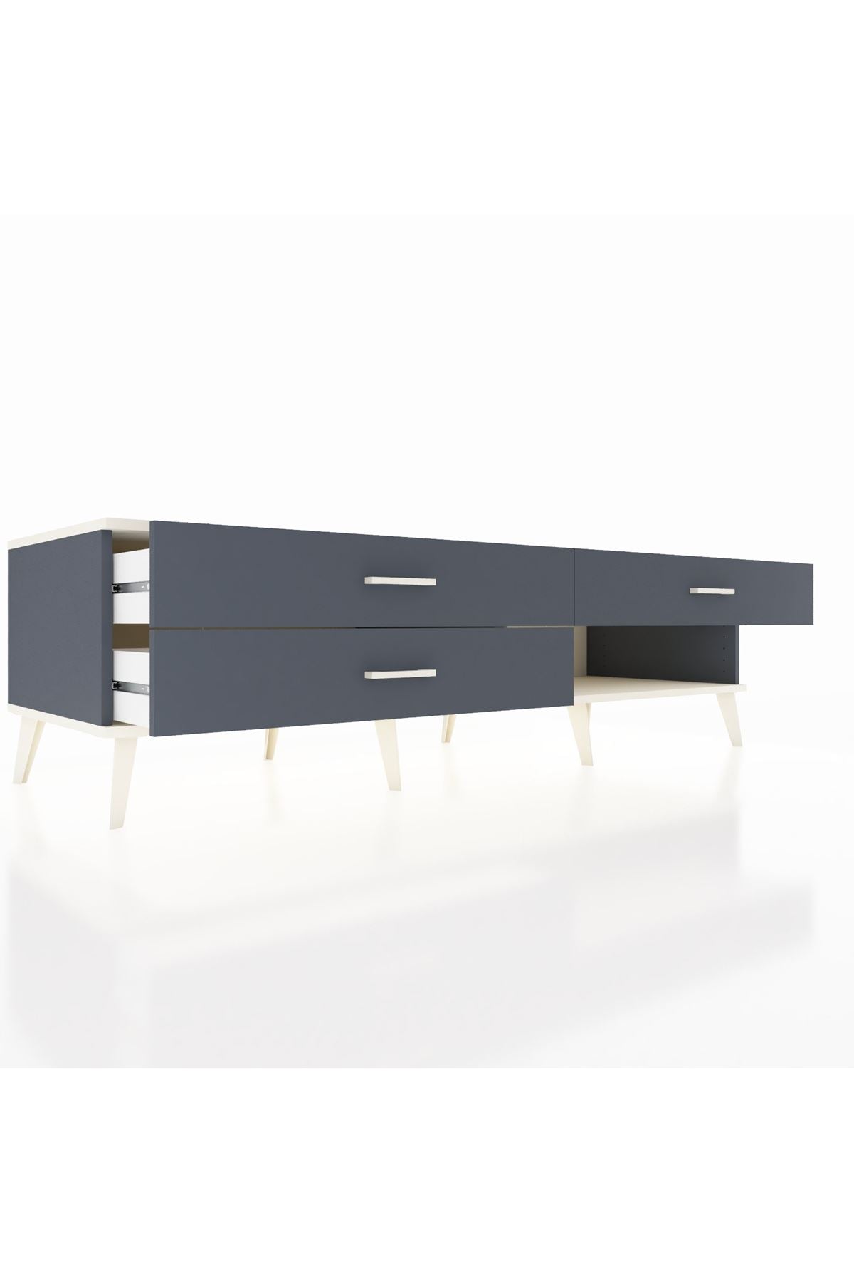 Kronos TV Ünitesi 3 Çekmeceli  176x59x51 Antrasit-Aytaşı/Antrasit