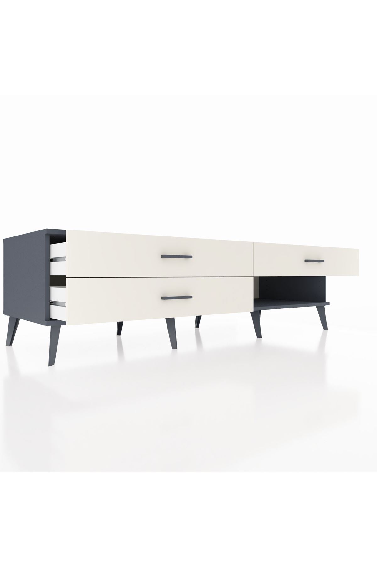 Kronos TV Ünitesi 3 Çekmeceli  176x59x51 Antrasit-Antrasit/Aytaşı