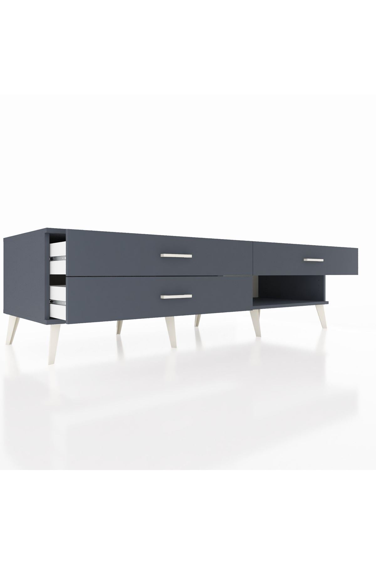 Kronos TV Ünitesi 3 Çekmeceli  176x59x51 Antrasit-Antrasit/Antrasit