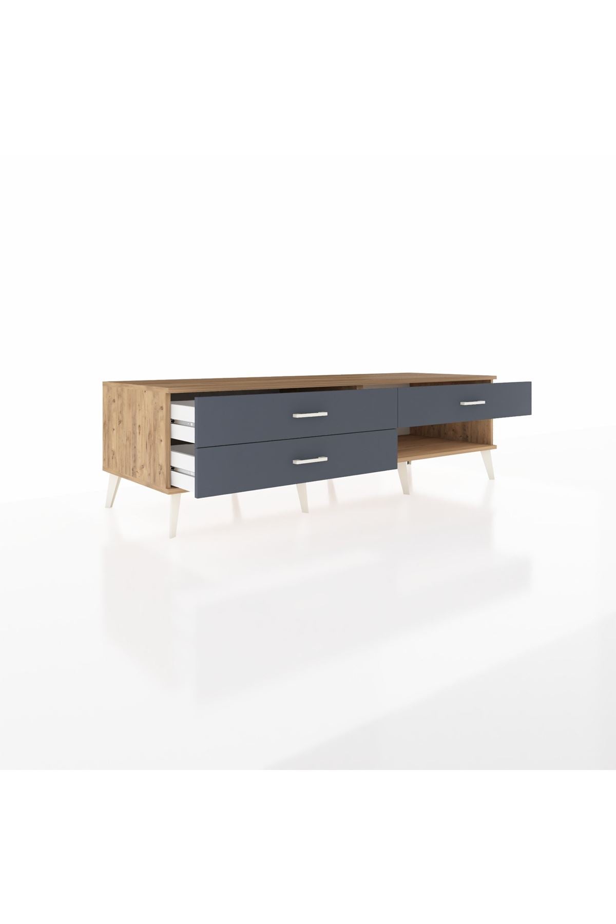 Kronos TV Ünitesi 3 Çekmeceli  176x59x51 Çam-Çam/Antrasit